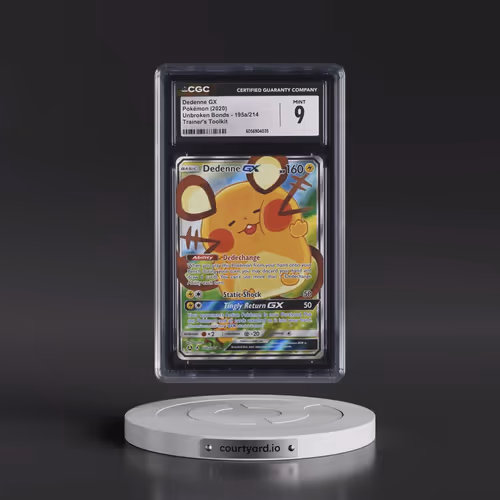 2019 Unbroken Bonds #195a/214 Dedenne GX - Holo Alternate Art Trainer's Toolkit (CGC 9 MINT)