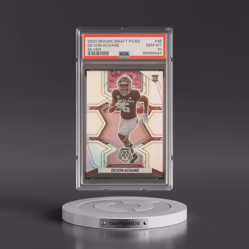 2023 Panini Mosaic Draft Picks #48 DE'Von Achane - Silver (PSA 10 GEM MINT)