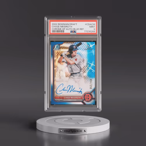 2022 Bowman Draft Chrome Draft Pick Autographs #CDACM Chase Meidroth - Blue Refractor (PSA 9 MINT)