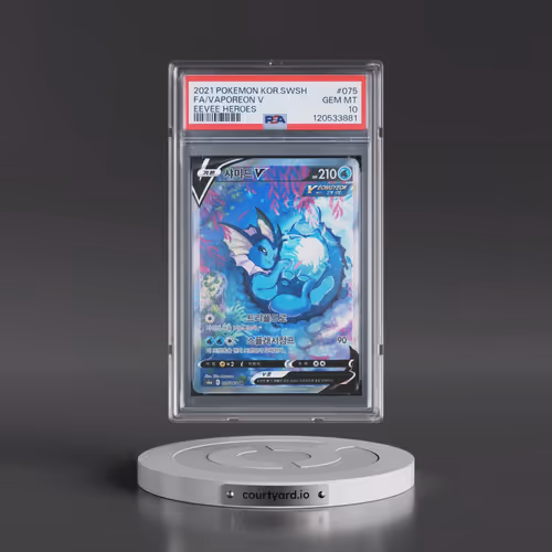 2021 Pokémon Sword & Shield Eevee Heroes #075 Vaporeon V - Holo Full Art (PSA 10 GEM MINT)