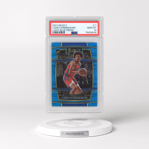 2021 Panini Select #11 Cade Cunningham - Light Blue Prizm (PSA 10 GEM MINT)