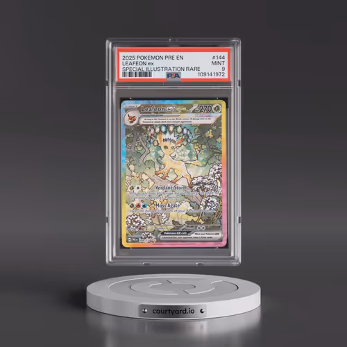 2025 Pokémon Pre EN-Prismatic Evolutions #144 Leafeon EX - Holo Special Illustration Rare (PSA 9 MIN