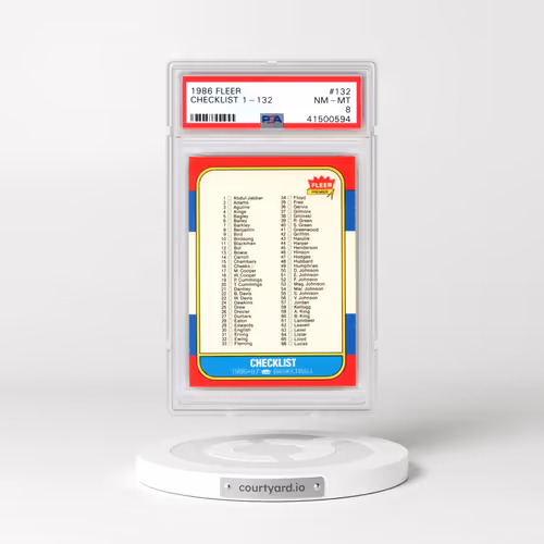 1986 Fleer #132 Checklist 1-132 (PSA 8 NM-MT)