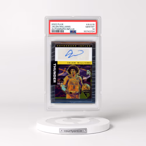 2022 Panini Flux Autograph Influx #AIJLW Jalen Williams (PSA 10 GEM MINT)