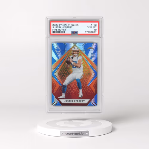 2020 Panini Phoenix #103 Justin Herbert - Fire Burst (PSA 10 GEM MINT)