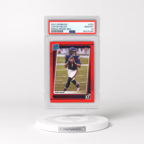 2021 Panini Donruss #253 Justin Fields - Press Proof Red (PSA 10 GEM MINT)