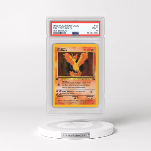 1999 Pokémon Fossil #12 Moltres - 1st Edition Holo (PSA 9 MINT)