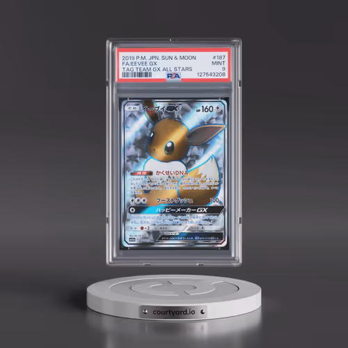 2019 Pokémon Sun & Moon Tag Team GX All Stars #187 Eevee GX - Holo Full Art (PSA 9 MINT)