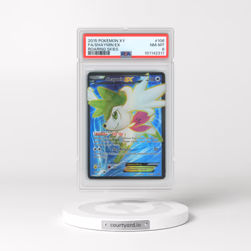 2015 Pokémon XY Roaring Skies #106 Shaymin EX - Holo Full Art (PSA 8 NM-MT)