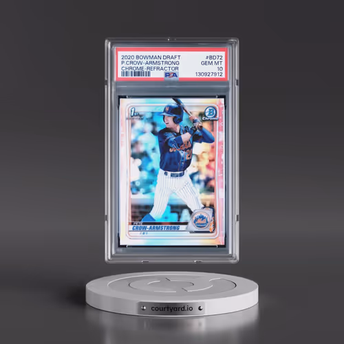 2020 Bowman Draft #BD72 Pete Crow-Armstrong - Chrome-Refractor (PSA 10 GEM MINT)