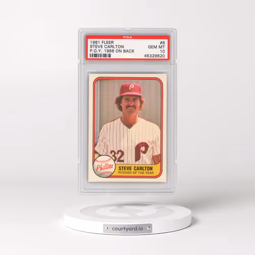 1981 Fleer #6 Steve Carlton - P.O.Y. 1966 on Back (PSA 10 GEM MINT)