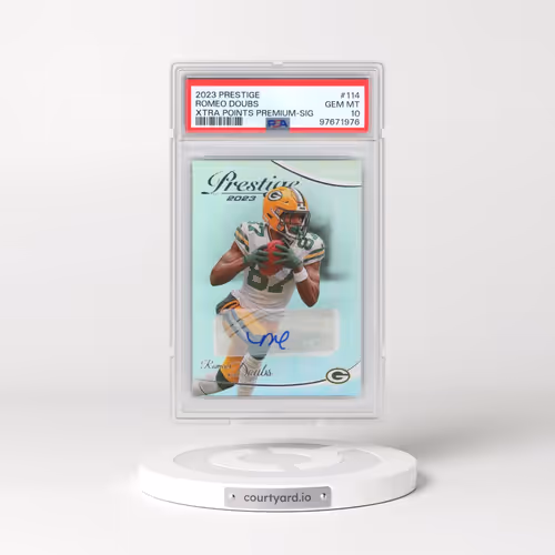 2023 Panini Prestige #114 Romeo Doubs - Xtra Points Premium-Signature (PSA 10 GEM MINT)
