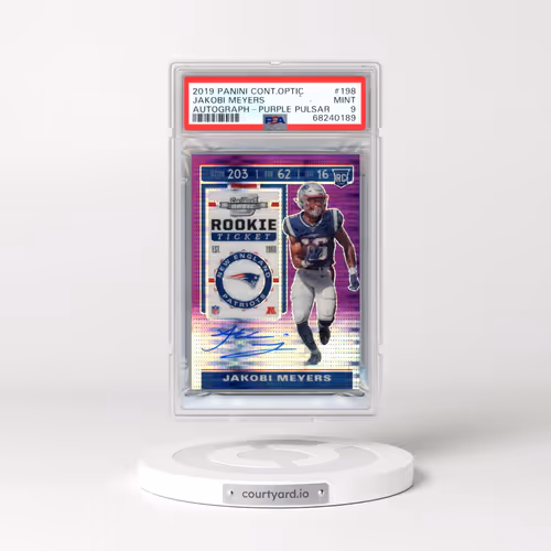 2019 Panini Contenders Optic #198 Jakobi Meyers - Autograph-Purple Pulsar (PSA 9 MINT)