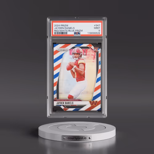2024 Panini Prizm #347 Jayden Daniels - Red/White/Blue Prizm (PSA 9 MINT)