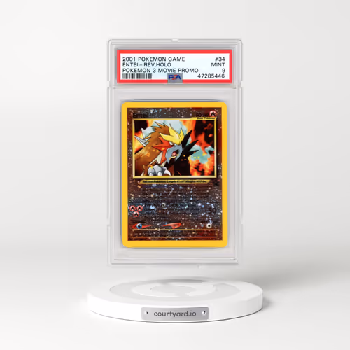 2001 Pokémon Game Movie #34 Entei - Reverse Foil Pokemon 3 Movie Promo (PSA 9 MINT)