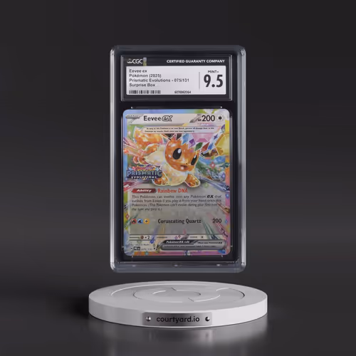 2025 Pokémon Pre EN-Prismatic Evolutions #075 Eevee EX - Holo Surprise Box Exclusive (CGC 9.5 MINT+)