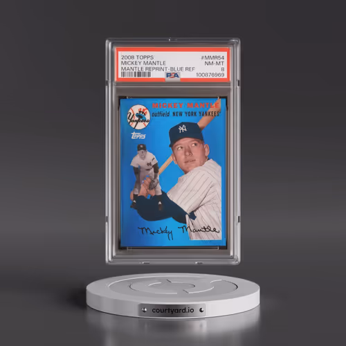 2008 Topps Mickey Mantle Reprint #MMR54 Mickey Mantle - Blue Refractor (PSA 8 NM-MT)