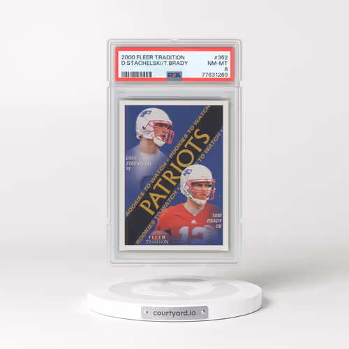 2000 Fleer #352 Dave Stachelski/Tom Brady (PSA 8 NM-MT)