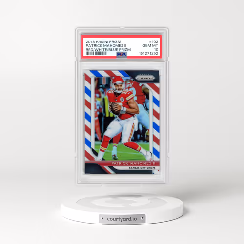 2018 Panini Prizm #102 Patrick Mahomes II - Red/White/Blue Prizm (PSA 10 GEM MINT)
