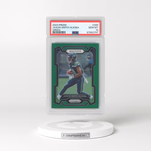 2023 Panini Prizm #390 Jaxon Smith-Njigba - Green Prizm (PSA 10 GEM MINT)