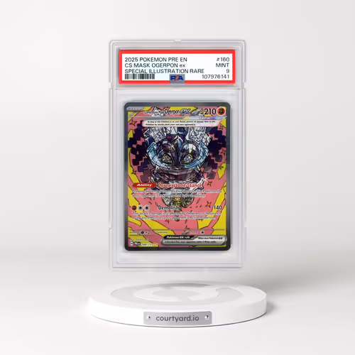 2025 Pokémon Pre EN-Prismatic Evolutions #160 Cornerstone Mask Ogerpon EX - Holo Special Illustration Rare (PSA 9 MINT)