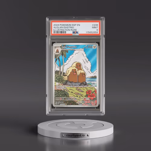 2024 Pokémon Ssp EN-Surging Sparks #208 Alolan Dugtrio - Illustration Rare (PSA 9 MINT)