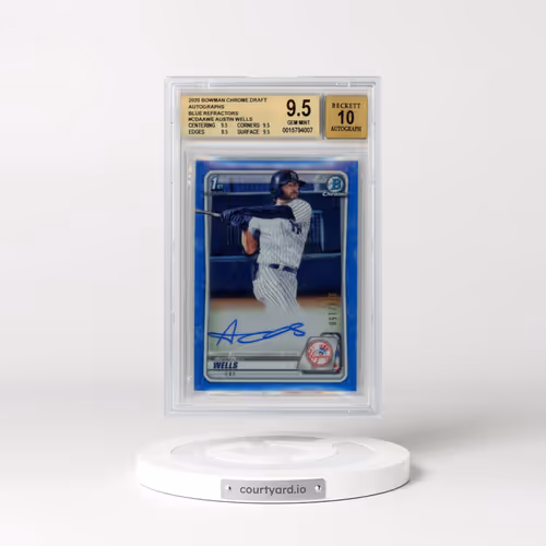 2020 Bowman Draft Chrome Draft Picks Autographs #CDAAWE Austin Wells - Blue Refractor (BGS 9.5 GEM M