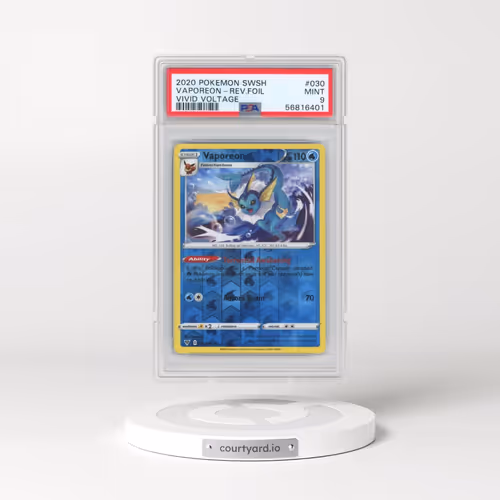 2020 Pokémon Sword & Shield Vivid Voltage #030 Vaporeon - Reverse Foil (PSA 9 MINT)