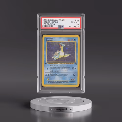 1999 Pokémon Fossil #10 Lapras - 1st Edition Holo (PSA 6 EX-MT)
