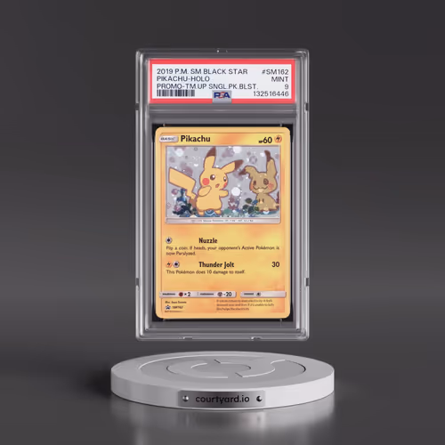 2019 Pokémon SM Black Star Promo #SM162 Pikachu - Holo Team Up Single Pack Blisters (PSA 9 MINT)