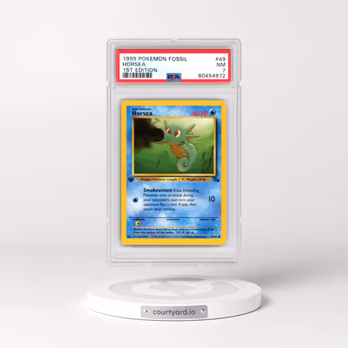 1999 Pokémon Fossil #49 Horsea - 1st Edition (PSA 7 NM)