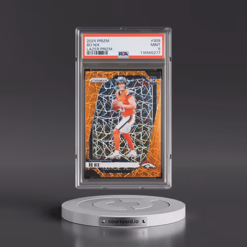 2024 Panini Prizm #309 Bo Nix - Lazer Prizm (PSA 9 MINT)