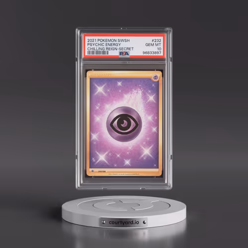 2021 Pokémon Sword & Shield Chilling Reign #232 Psychic Energy - Secret (PSA 10 GEM MINT)