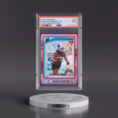 2024 Panini Donruss #393 Marvin Harrison Jr. - Optic Preview-Pink (PSA 9 MINT)