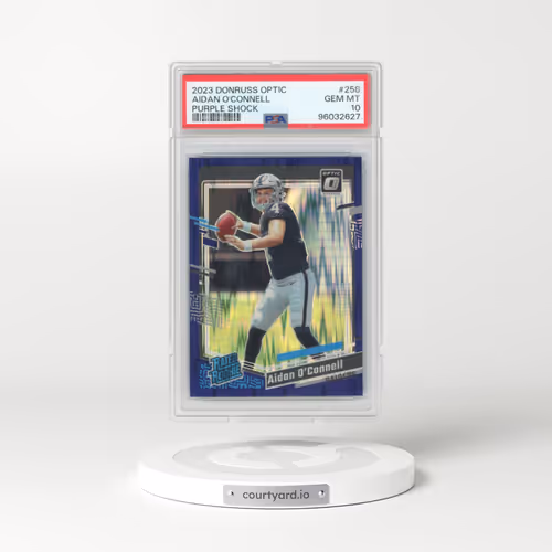 2023 Panini Donruss Optic #258 Aidan O'Connell - Purple Shock (PSA 10 GEM MINT)