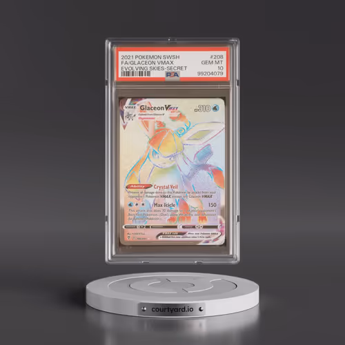 2021 Pokémon Sword & Shield Evolving Skies #208 Glaceon Vmax - Full Art Secret (PSA 10 GEM MINT)