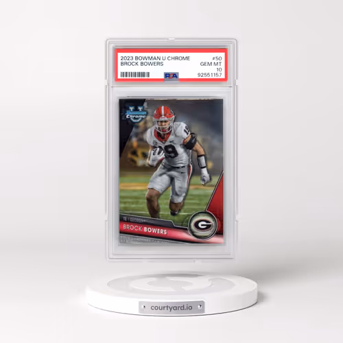 2023 Bowman University Chrome #50 Brock Bowers (PSA 10 GEM MINT)
