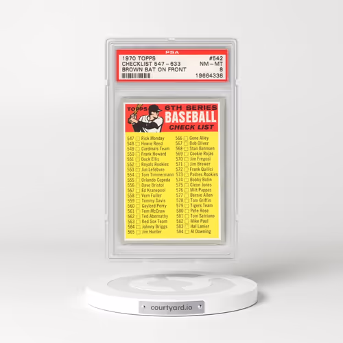 1970 Topps #542 Checklist 547-633 - Brown Bat on Front (PSA 8 NM-MT)