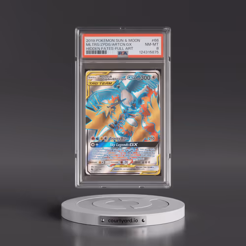 2019 Pokémon Sun & Moon Hidden Fates #66 Moltres & Zapdos & Articuno GX - Holo Full Art (PSA 8 NM-MT