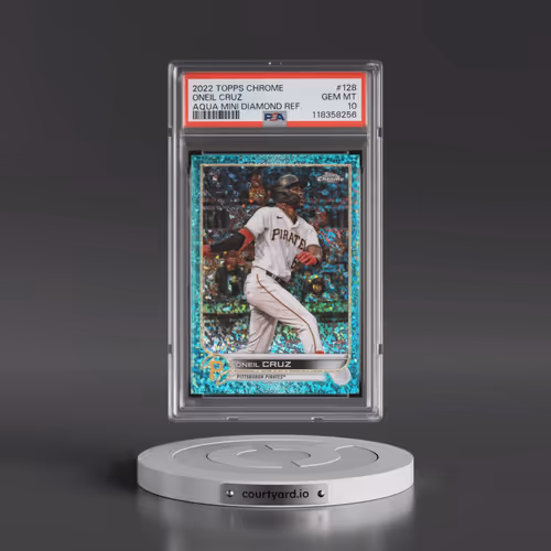 2022 Topps Chrome #128 Oneil Cruz - Aqua Mini Diamond Refractor (PSA 10 GEM MINT)