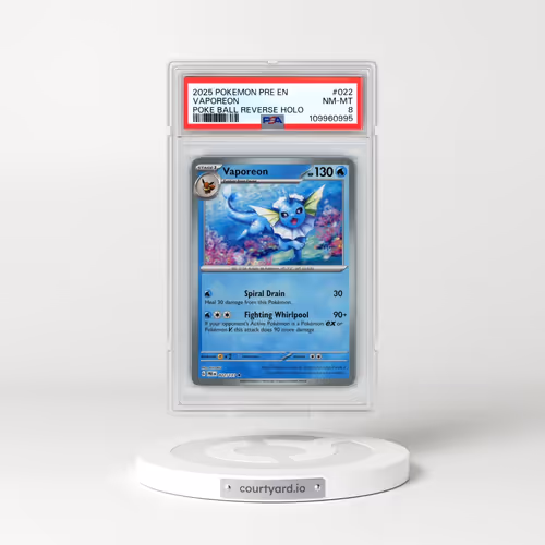 2025 Pokémon Pre EN-Prismatic Evolutions #022 Vaporeon - Reverse Holo Poke Ball (PSA 8 NM-MT)