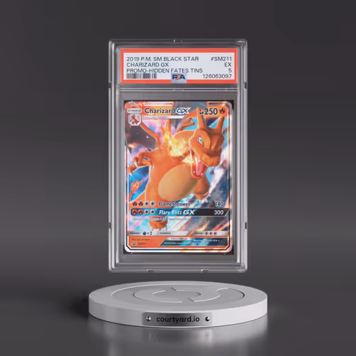 2019 Pokémon SM Black Star Promo #SM211 Charizard GX - Holo Hidden Fates Tins (PSA 5 EX)