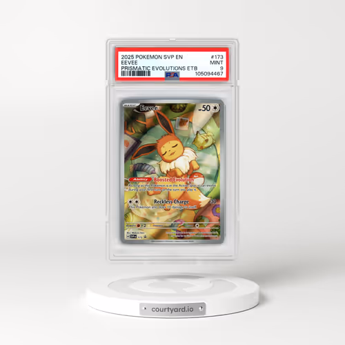 2025 Pokémon Svp EN-SV Black Star Promo #173 Eevee - Prismatic Evolutions Elite Trainer Box (PSA 9 MINT)