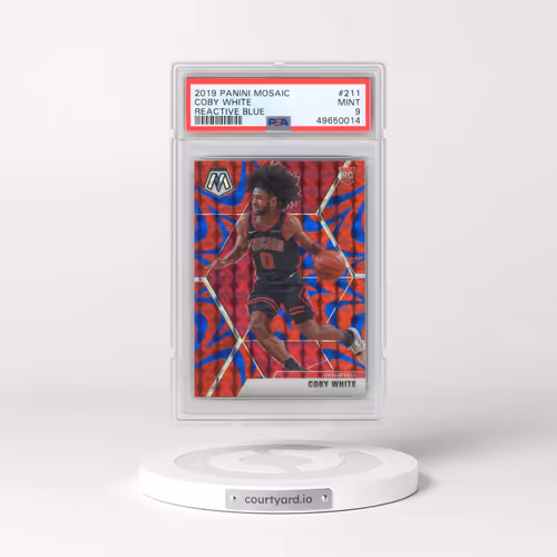 2019 Panini Mosaic #211 Coby White - Reactive Blue (PSA 9 MINT)