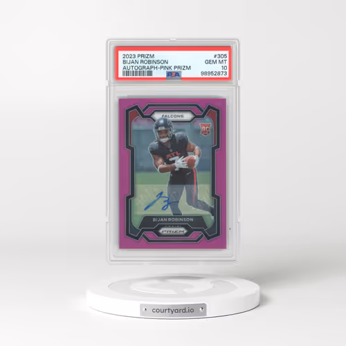 2023 Panini Prizm #305 Bijan Robinson - Autograph-Pink Prizm (PSA 10 GEM MINT)
