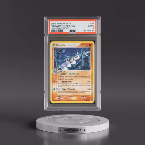 2005 Pokémon EX Unseen Forces #11 Poliwrath - Reverse Foil (PSA 9 MINT)