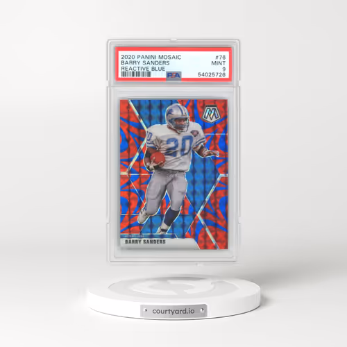 2020 Panini Mosaic #76 Barry Sanders - Reactive Blue (PSA 9 MINT)