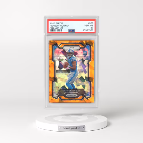 2023 Panini Prizm #329 Hendon Hooker - Orange Ice (PSA 10 GEM MINT)