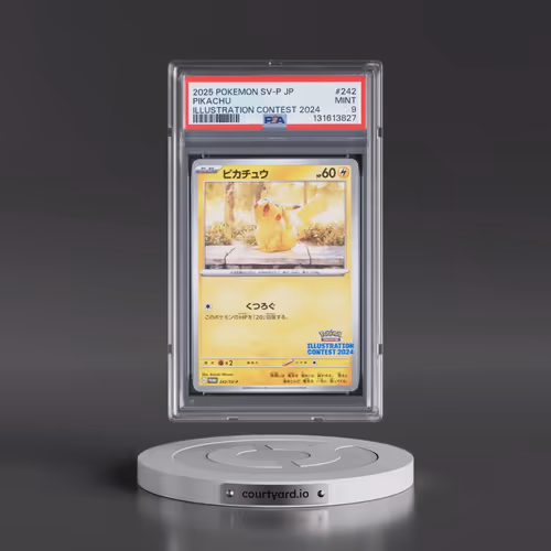 2025 Pokémon SV-P Promo #242 Pikachu - Illustration Contest 2024 (PSA 9 MINT)