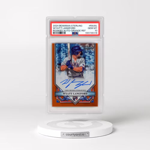 2024 Bowman Sterling Rookies Autographs #RAWL Wyatt Langford - Orange Refractor (PSA 10 GEM MINT)
